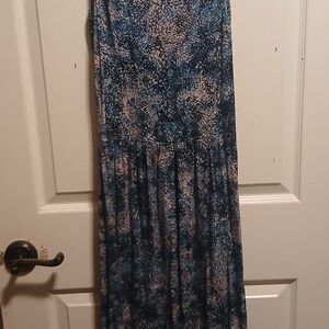 DKNY Blue and White Maxi Dress